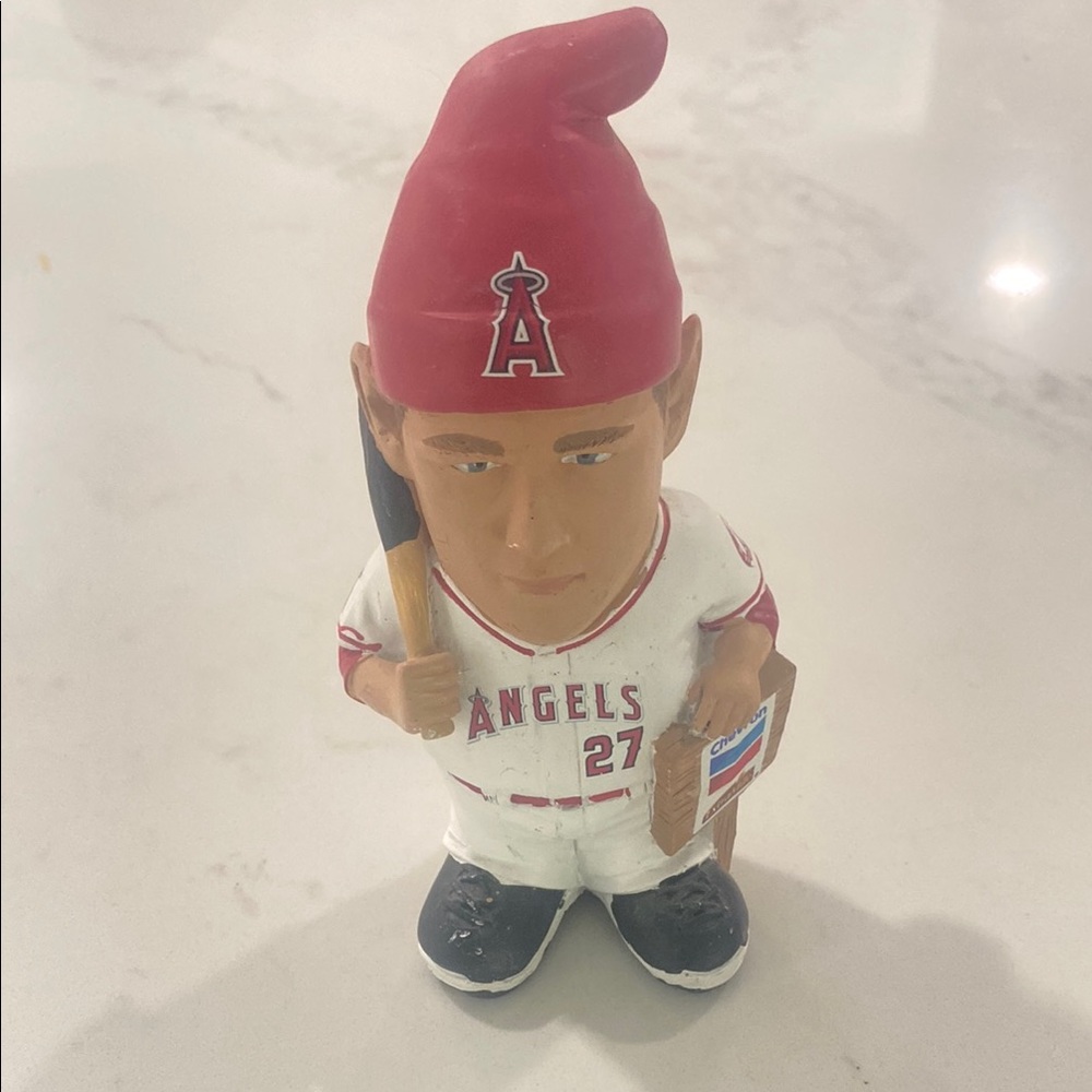Mike Trout Angels Baseball Gnome Figurine - Red and White